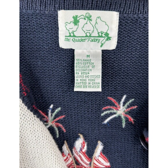 VTG Fall Cardigan Sweater Stitched Knit Months Pumpkin Ghost Grandma Teacher M - Picture 9 of 9